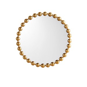 GlasFlength Decorative Wall Mirrors Boho Mirror Vanity Mirror Frameless Wall Art Decor Wall Mirrors for Living Room, Gold, 27"*27"*1.75" - 1 of 4