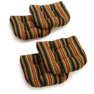 Blazing Needles, 19-inch U-Shaped Spun Polyester Outdoor Tufted Dining Chair Cushions (Set of 4) - 1 of 1