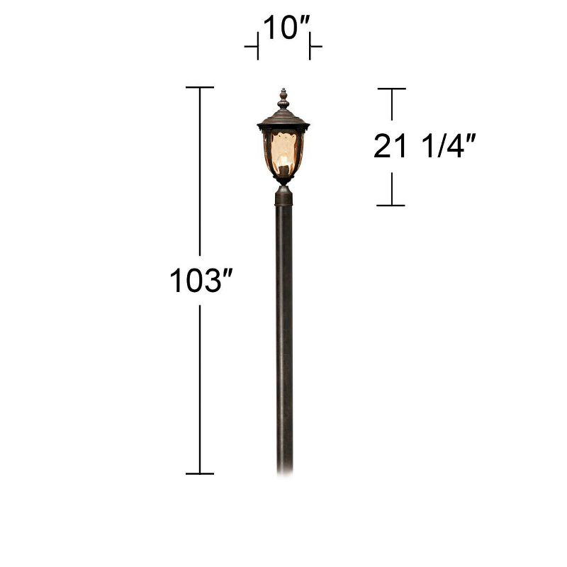 John Timberland Bellagio Rustic Outdoor Post Light Veranda Bronze with Pole 103" Champagne Glass for Exterior Barn Deck House Porch Yard Patio Outside, 3 of 4
