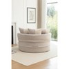 Lazy Single Sofa Upholstered Chaise Lounge Sleeper Sofa Round Accent Barrel Chair Leisure Chair with 5 Pillows & Ottoman - ModernLuxe - 3 of 4