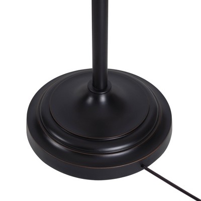 72-Inch Bronze Torchiere with Stained Glass Shade