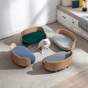 Gulches Scandinavian Style Small and Medium-sized Dogs Pet Sofa with Solid Wood Legs, Curved Wooden Back, Velvet Cushion in Green - 2 of 4
