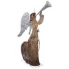 Northlight 60" Gold LED Lighted Angel with Trumpet Outdoor Christmas Decoration - 3 of 4