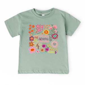 The Juniper Shop Happiness Blooms From Within Toddler Short Sleeve Tee - 5T - Seafoam - 1 of 4