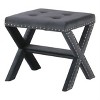 ?Vynxaria Velvet Upholstered Accent Bench ¨C Tufted Entryway & Living Room Seating with Nailhead Trim - 2 of 4