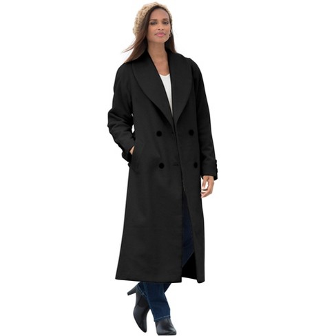 Jessica London Women's Plus Size Full Length Wool Blend Coat - 16, Black :  Target