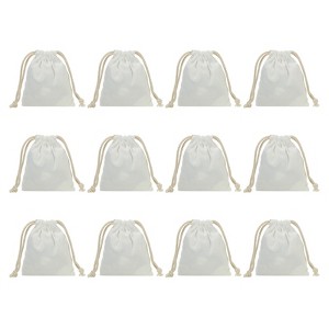 Unique Bargains Polyester Cotton Reusable Washable Drawstring Bags 12 Pcs - 1 of 4