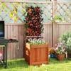 Costway 1/2 PCS Wooden Raised Garden Bed Elevated Patio Yard Planter Box with Trellis Open-Ended - 2 of 4