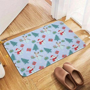 Merry Christmas Snowman Bathroom Rugs Winter Bath Mat Absorbent Non Slip Bathroom Mat Christmas Soft Floor Carpet 16x20 Inches - 1 of 1