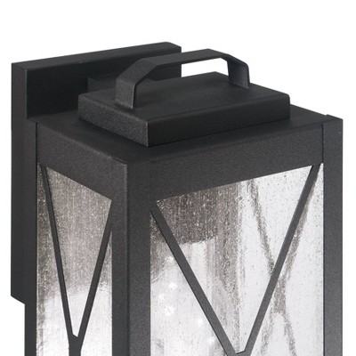 Charleston Black Metal and Glass Farmhouse Wall Sconce