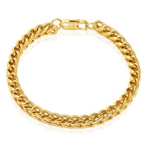 Crucible Men's Franco Chain Gold Steel Bracelet - 1 of 4