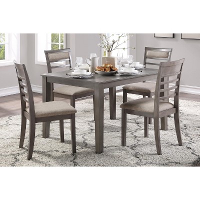 NicBex Dining Table Set for 4 Rectangular Wood Dining Table with 4 Upholstered Chairs for Kitchen