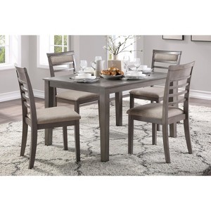 NicBex Dining Table Set for 4 Rectangular Wood Dining Table with 4 Upholstered Chairs for Kitchen - 1 of 4