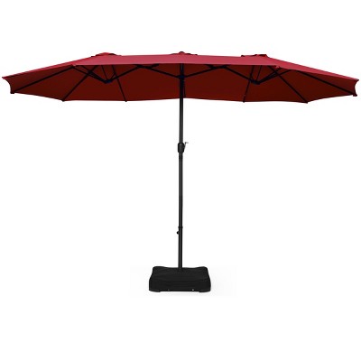 Tangkula 15Ft Outdoor Double-Sided Patio Umbrella with Base