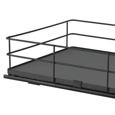 Organize It All 13.8"x20" Slide Out Shelf Organizer: Steel Kitchen Cabinet Storage, Black, 4.5" Height, 16.16 lbs — фото 2
