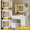 Vanity Desk with Mirror, 3 Lighting Modes Makeup Table with Charging Station, 3 Drawer, 3 Open Shelves and a Cabinet - 3 of 4