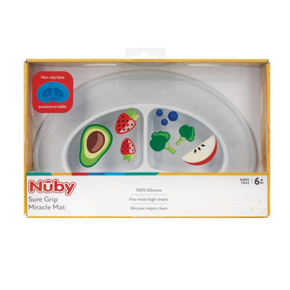 Photos - Other kitchen utensils Nuby Sectioned Silicone Feeding Mat - Gray 