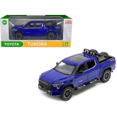 2023 Toyota Tundra TRD 4x4 Pickup Truck Blue Metallic with Sunroof and Wheel Rack 1/24 Diecast Model Car