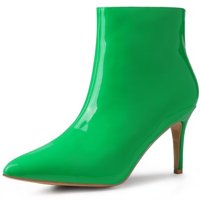 Allegra K Women's Pointed Toe Size Zipper Stiletto High Heel Ankle Boots
