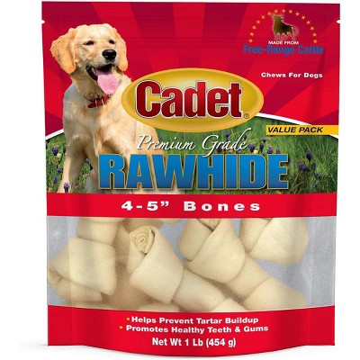 Cadet 4-5 Inch Rawhide Knotted Bones (1 lb Pack)