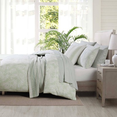 King Green Cotton Tropical Bedspread Cover Set