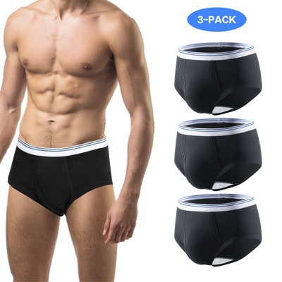 CARER 3pk Incontinence Underwear for Men Washable Men's Urinary Incontinence Briefs - Medium Absorbency