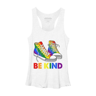 Adult Design By Humans Be Kind Sneakers LGBTQIA PrideBy Legato Tendo Racerback Tank Top