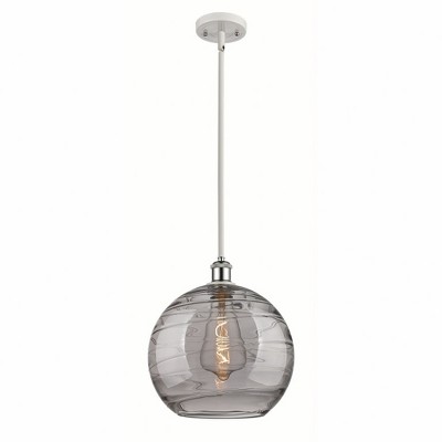 Athens Deco Swirl - 1 Light Stem Hung Mini Pendant In Industrial Style-15 Inches Tall and 12 Inches Wide