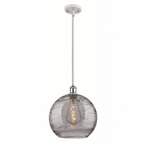 Athens Deco Swirl - 1 Light Stem Hung Mini Pendant In Industrial Style-15 Inches Tall and 12 Inches Wide - 1 of 1