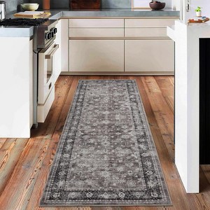 coucheta Washable Area Rug for Living Room, Multi-size Vintage Distressed Floral Non Slip Non-Shedding Carpet, for Home Office, Dining, Bedroom - 1 of 2