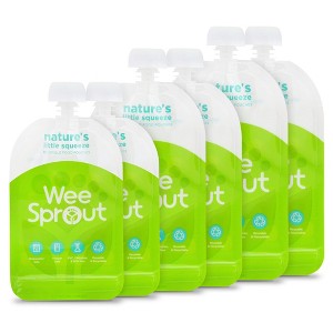 WeeSprout Double Zipper Reusable Food Pouches for Babies & Toddlers, 6-Pack - 1 of 4