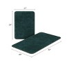 Bathroom Rug Set-2-Piece Memory Foam Bathmats-Striped Microfiber Top-Non-Slip Absorbent Runner for Bathroom or Kitchen by Hastings Home (Green) - 2 of 4