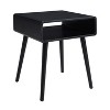 HomeStock Belmont Mid Century Inspired Napa End Table with Open Shelf, Curved Edges, Solid Wood Tapered Legs and Spacious Storage Top - 2 of 4