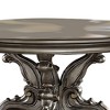 60" Versailles Dining Table Antique Platinum Finish - Acme Furniture: Elegant Pedestal Base, Seats Six, Wood Surface - 3 of 4