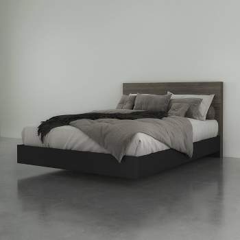 Apollo Bed with Headboard Bark Gray/Black - Nexera