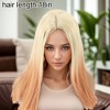 Unique Bargains Women's Straight Long Hair Wig High Temperature Fiber Gradient Orange 1 Pc - 4 of 4