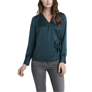 Vince Camuto Womens Solid Wrap Blouse - 1 of 1