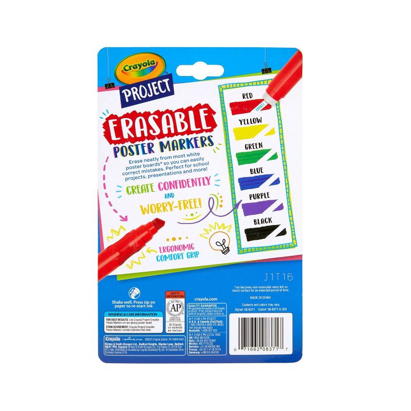 Crayola 6ct Project Erasable Poster Markers, 5 of 8