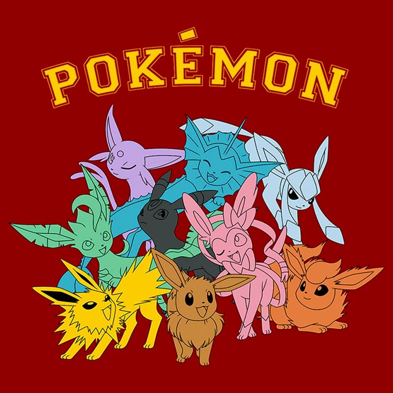 Women's Pokemon Colorful Eeveelutions Animals T-Shirt, 2 of 5