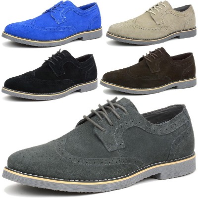 Alpine Swiss Beau Mens Dress Shoes Genuine Suede Wingtip Brogue Lace Up Oxfords