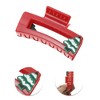 Unique Bargains Christmas Hair Clips Square Fishbone Pine for Christmas 3.35"x1.77"x1.57" Red 1 Pc - 3 of 4