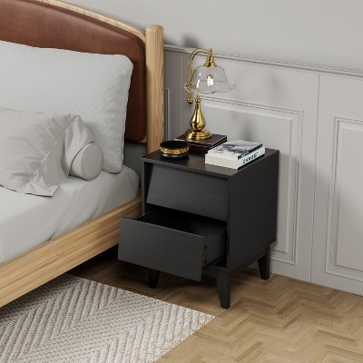 2 Set Nightstands Features Vintage-style and Bevel Design
