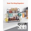 VEVOR 2 Tier Coffee Bar Organizer for Countertop, Multifunctional Mug Holder and Coffee Station, 12 Movable Hooks and 2 Shelves, Matte Black - 3 of 4