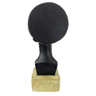 Regal Black and Gold Nubian Queen Resin Bust Statue