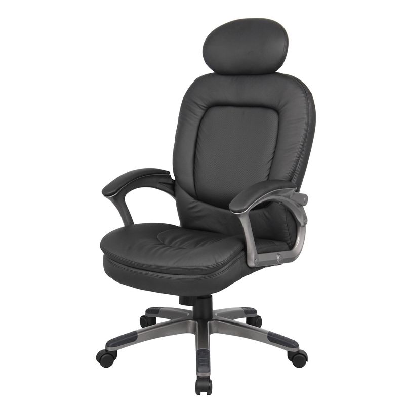 Executive Pillow Top Chair with Headrest Black - Boss Office Products, 6 of 9