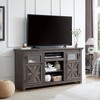 60" Large Modern TV Stand with Faux Stacked Stone Surround, Media Console Table with Spacious Storage Cabinet, TV Desk Storage Rack - 3 of 4