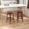 Tangkula Bar Stool Set of 4 29.5Inch Swivel Bar Height Stool Solid Wood Frame Kitchen Stools - 4 of 4