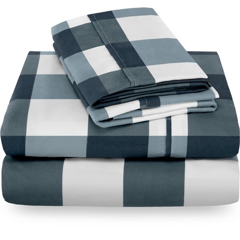 Bare Home Double Brushed Sheet Set, Full XL - Navy