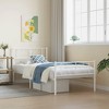 vidaXL White Steel Bed Frame with Headboard and Footboard - Robust Metal Bed Base with Extra Storage Space - 2 of 4