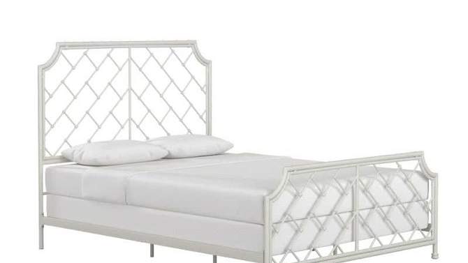 Queen Brinley Geometric Mosaic Metal Bed White - Inspire Q, 2 of 11, play video